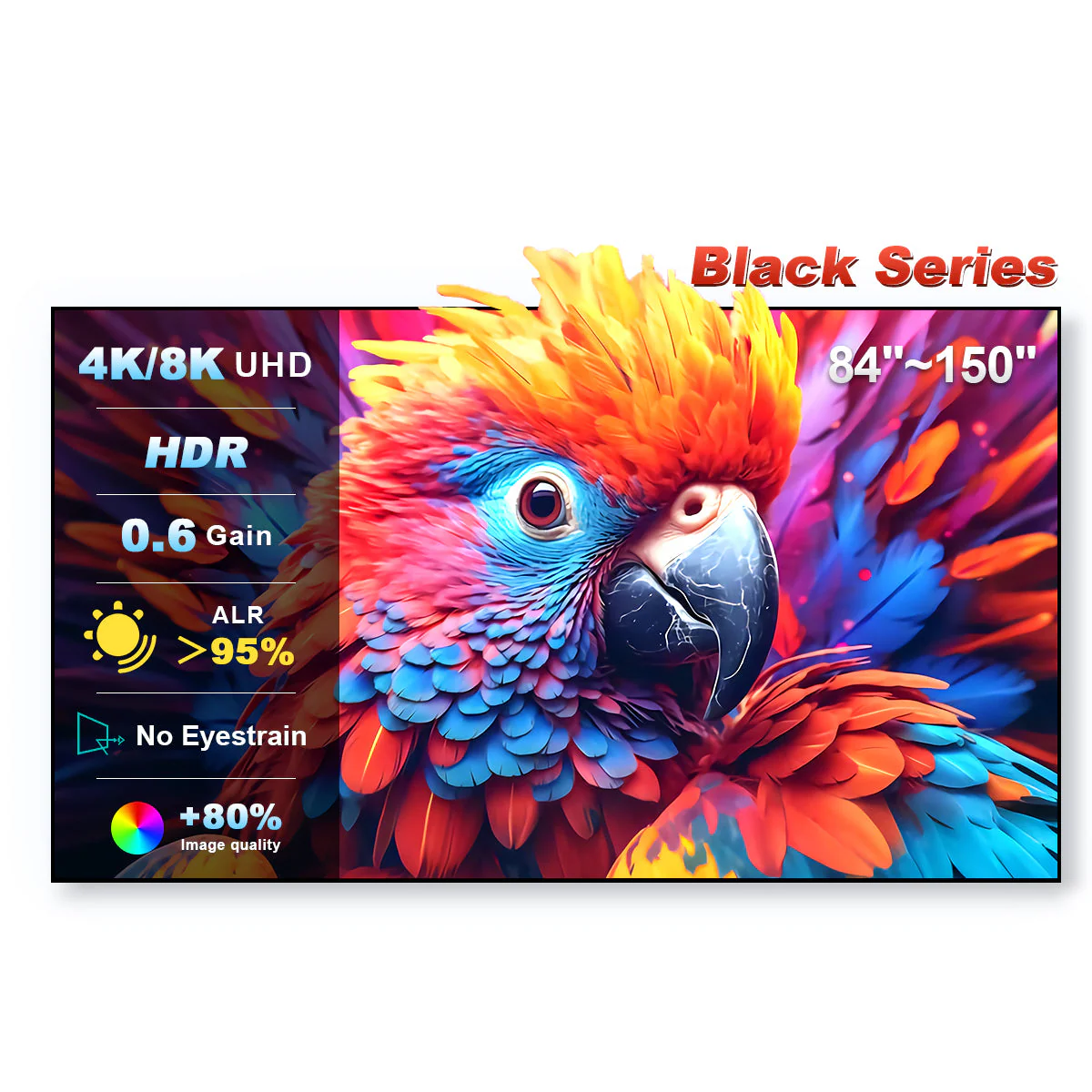 84''-150'' NothingProjector Black Series 95% ALR/CLR Ultra Short Throw Projector Screen - Image 20