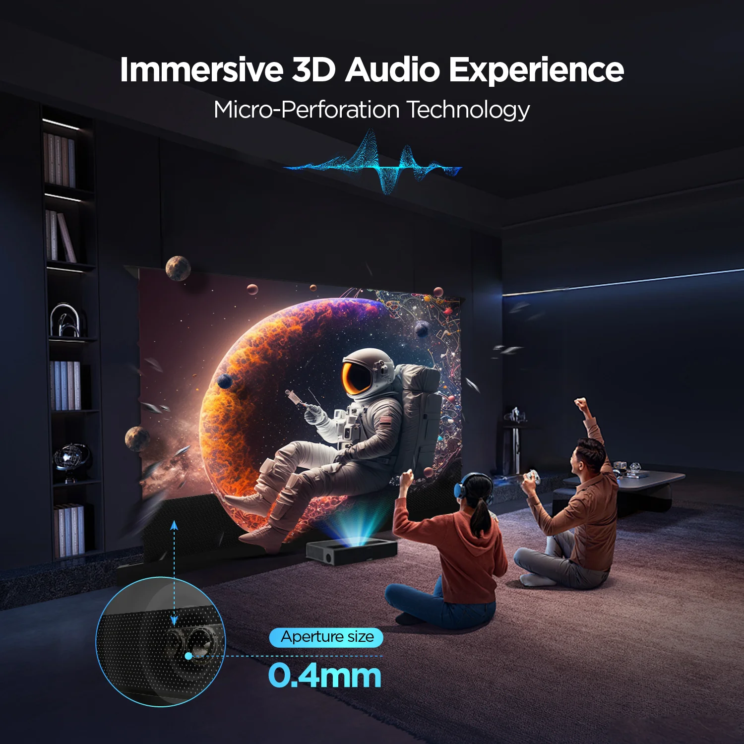 84''-130'' NothingProjector Black Series 95% ALR Motorized Floor Rising Screen For Ultra Short Throw Projector - Image 7