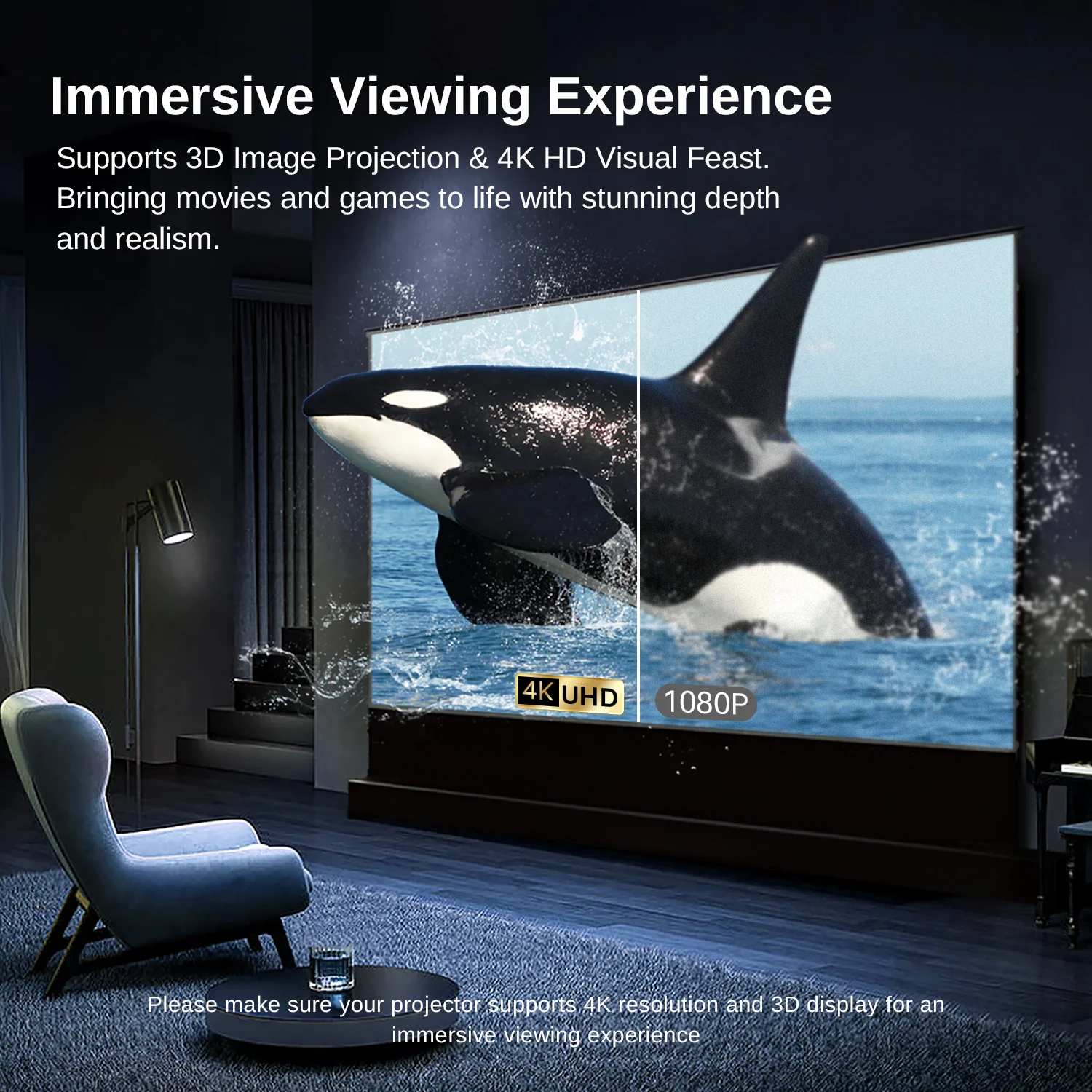 84''-130'' NothingProjector Black Series 95% ALR Motorized Floor Rising Screen For Ultra Short Throw Projector - Image 6