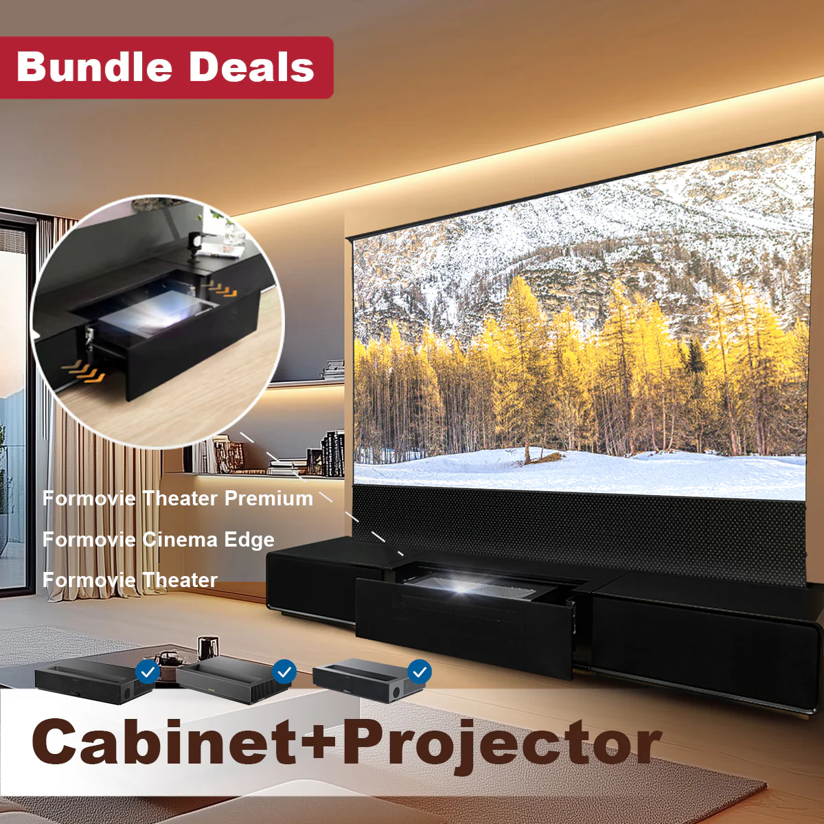 Shore Laser TV Cabinet + UST Projector Bundle (Pre-Assembled) - Image 38